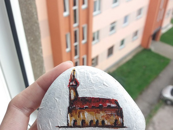 Akrüülmaal kivile "Tallinn"