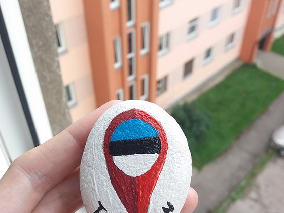 Akrüülmaal kivile "Tallinn"