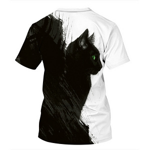 Must kass meeste t-särk 3D printiga, s.XL, uus (4 foto / 5)