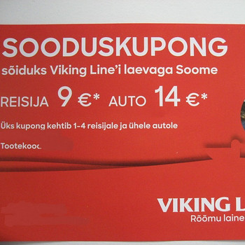 Скидочная карта viking Line для поездки в Финляндию с авто