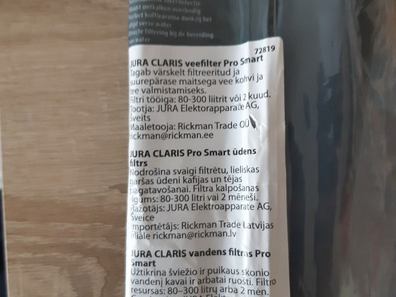 Jura veefilter Claris pro smart 1tk