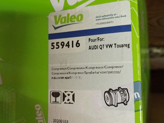 Kompressor kliima VALEO 559416 7L6820803 audi touareg