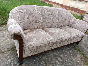 Chippendale stilis diivan + kaks tugitoolid. (2 foto / 5)