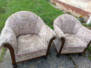 Chippendale stilis diivan + kaks tugitoolid. (5 foto / 5)