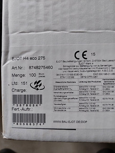 Müün fassaadi dupiile EJOT H4 D8/60X275MM 80 tk +plus korgid (2 foto / 4)