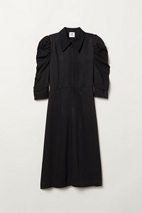 H&M Studio naiste must puff-sleeved midi kleit, s.42 (1 foto / 10)