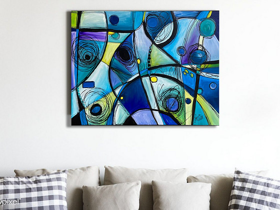 "Unistuste ringid", akrüülmaalimine, 60x80, One-of-a-Kind