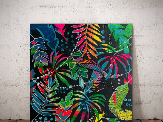 "Džunglist", akrüülmaalimine, 50x50, One-of-a-Kind