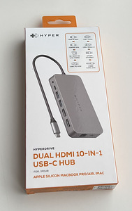 HYPERDRIVE Dual 4K HDMI 10-in-1 USB-C Hub For M1/M2 MacBooks (1 фото из 3)