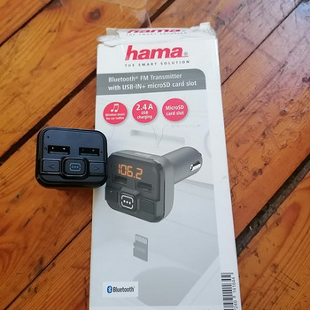 FM Transmitter with USB and Micro SD slot.