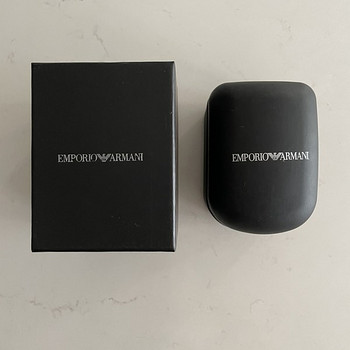 Must / hõbedane käekell Emporio Armani. UUS