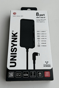Unisynk 8 Port USB-C Hub V2 , Black (3 фото из 6)