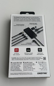 Unisynk 8 Port USB-C Hub V2 , Black (4 фото из 6)