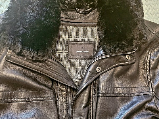 Куртка Pierre Cardin, черная кожа.