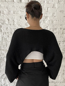 Batwing Sleeve Shrug Crop Sweater свитер кроп балеро (2 фото из 6)