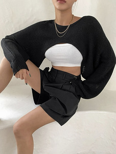 Batwing Sleeve Shrug Crop Sweater свитер кроп балеро (6 фото из 6)