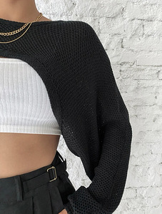 Batwing Sleeve Shrug Crop Sweater свитер кроп балеро (4 фото из 6)