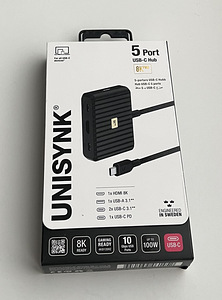 Unisynk 5 Port USB-C Hub 8K PRO Black/Grey (1 foto / 4)