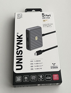 Unisynk 5 Port USB-C Hub 8K PRO Black/Grey (3 foto / 4)