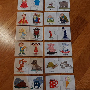 Arendavad puzzle kaardid inglise keele õpimiseks