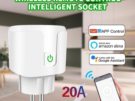 Умная розетка Tuya Smart WiFi Head 20А