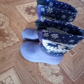Резиновые теплые сапоги