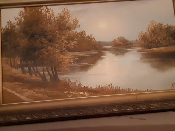 Пейзаж, холст, масло, размер 66х40 см