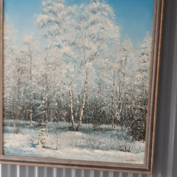 Пейзаж зимняя сказка, холст, масло