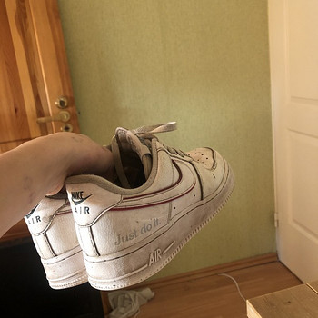 Красно-белые кроссовки Nike Air Force 1 just do it