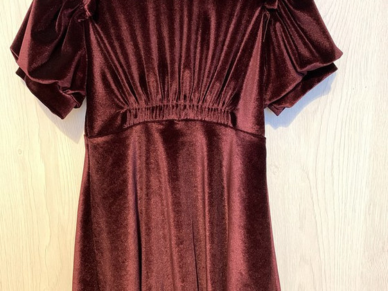 Бархатное платье zara для девочки, бордовый цвет, 116 см