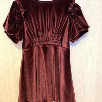 Бархатное платье zara для девочки, бордовый цвет, 116 см