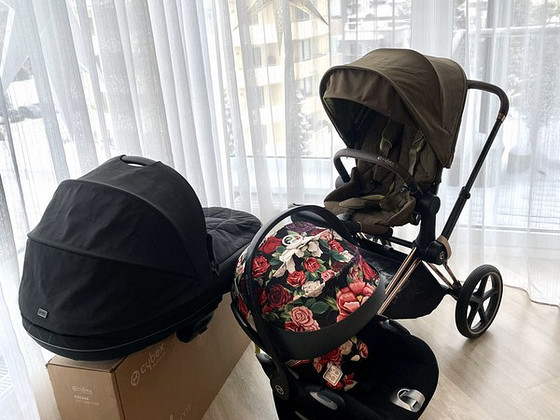 Оправа cybex Priam 4-в-1 из розового золота (+ база изофикс)