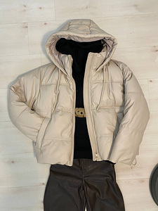 Зимняя кожаная куртка Zara (1 фото из 6)