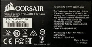 Corsair Gaming K70 LUX RGB keyboard / klaviatuur (7 foto / 8)