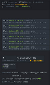 Krüptoraha kaevur 6*GTX 1070 145 MH/s (2 foto / 2)