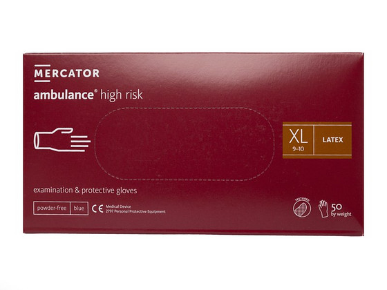 Латексные резиновые перчатки Mercator для скорой помощи высокого риска XL