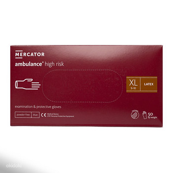 Латексные резиновые перчатки Mercator для скорой помощи высокого риска XL