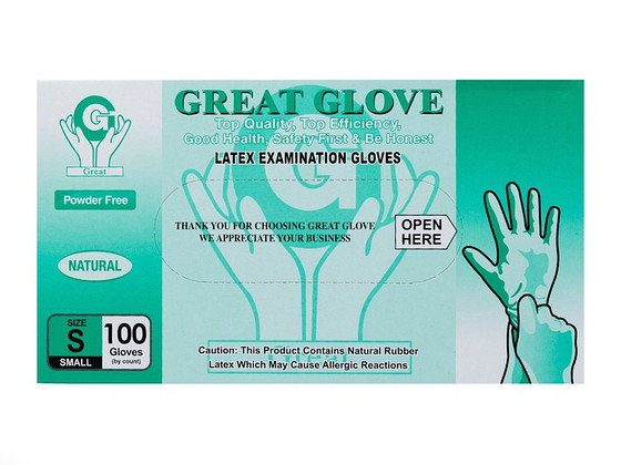 Латексные резиновые перчатки Grate Glove неопудренные