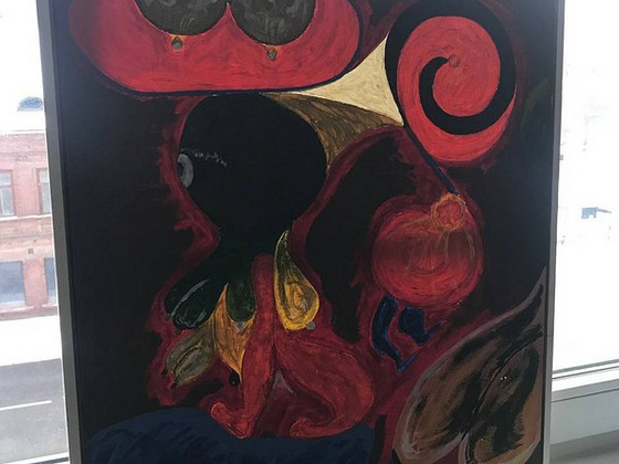 Exceptional painting on canvas with a frame.