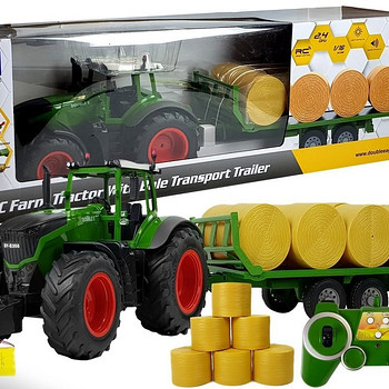 RC Farm Tractor With Bale Transport Trailer