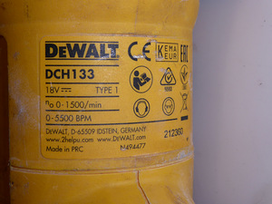 Перфоратор аккумуляторный DeWALT DCH133 Без аку (5 фото из 5)