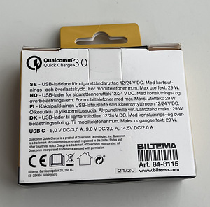 Biltema USB charger 12/24 V, 1 x USB C, 29 W (2 фото из 4)