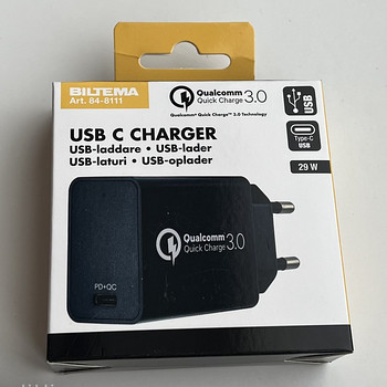 Biltema USB Charger, Type C, PD and QC 3.0, 29 W