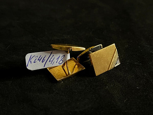 Kuld mansetinööbid teemantidega 585 proov (№K246) (4 foto / 5)