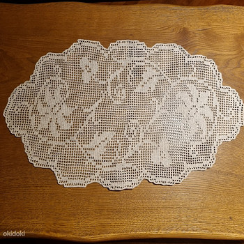 Eesti käsitöö! Kingiidee. Uus heegeldatud linik 41x 65 cm.