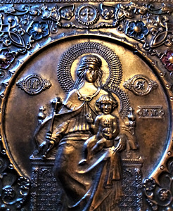 Серебряная дорожная икона. (2 фото из 4)