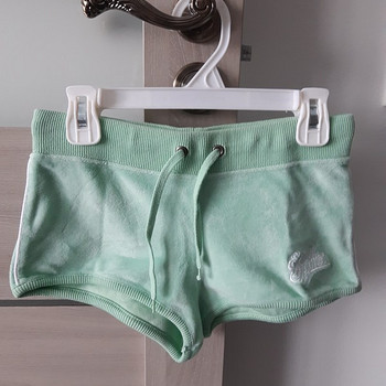 Короткие бархатные светло-зеленые брюки esprit sports