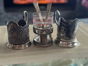 Кофейный набор с подстаканниками (2 фото из 4)