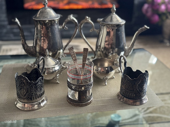 Кофейный набор с подстаканниками