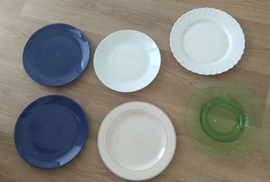 Taldrikud 6tk keraamilised + klaas (taldrik) (1 foto / 1)